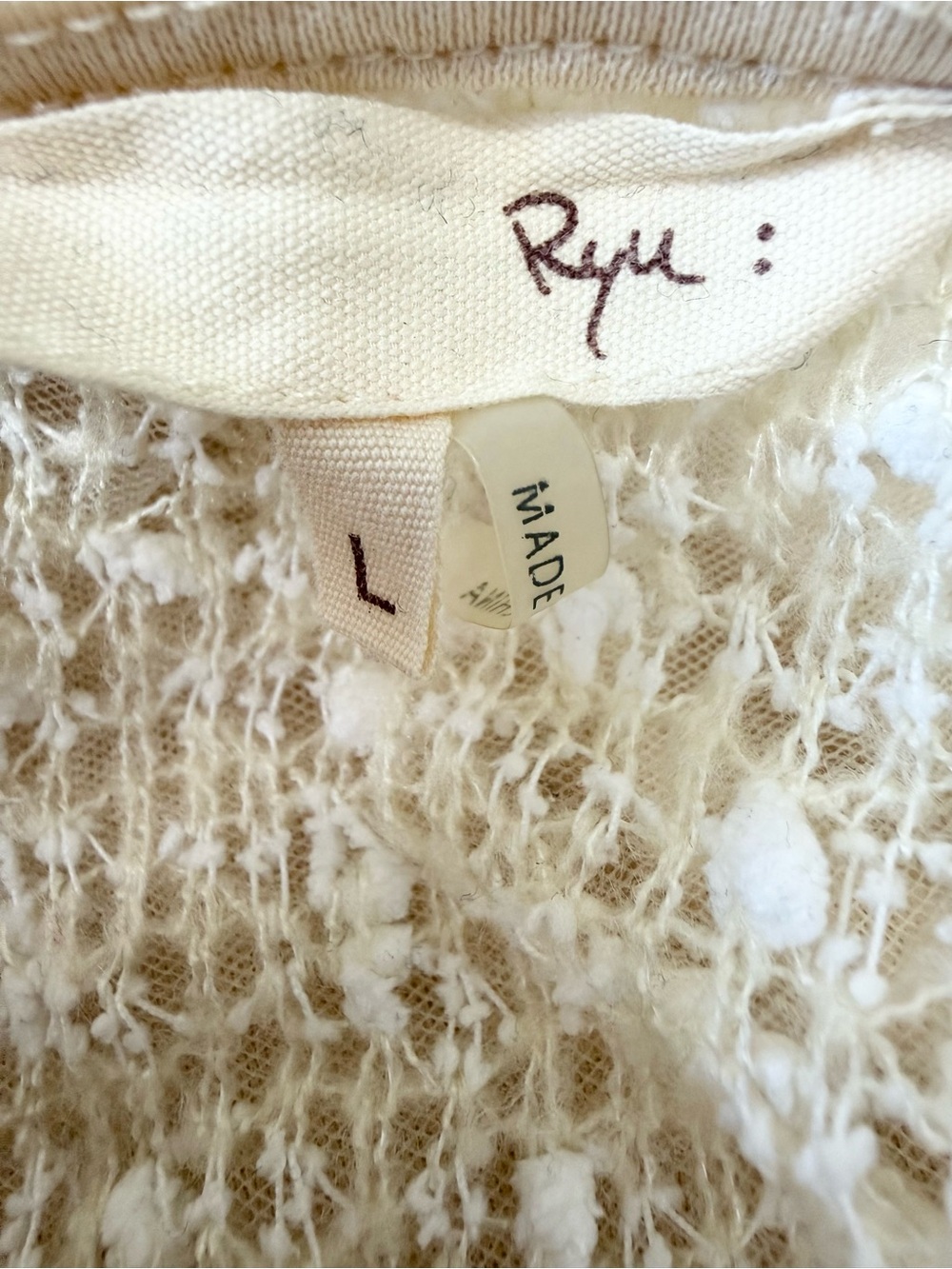 Ryu Anthropologie Whimsigoth Victorian Open Knit and Lace Embroidered Top Large - Picture 6 of 6